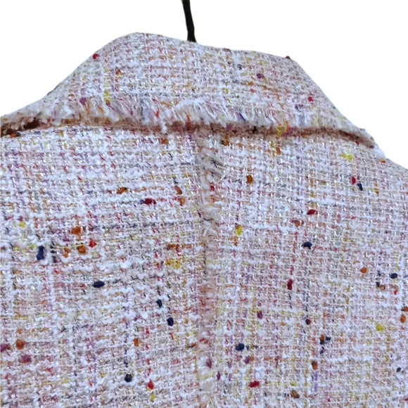 Aqua pink raw hemline jacket. Sz.S - Picture 9 of 14